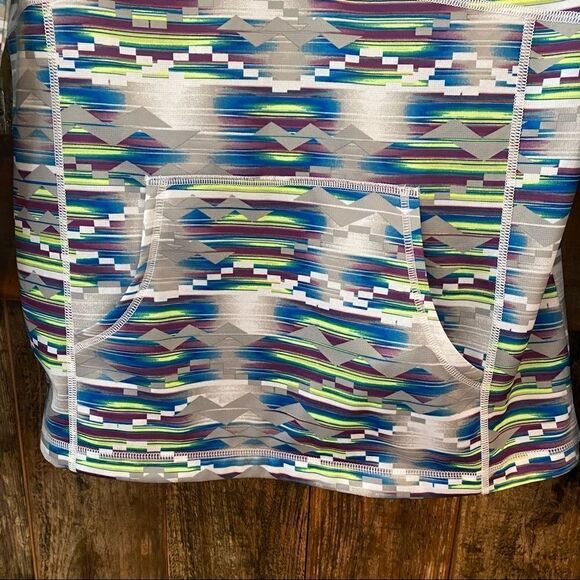 Fila Sport M Women’s Teal Gray Aztec 1/4 Zip Workout Yoga Exercise Jacket - Picture 7 of 9